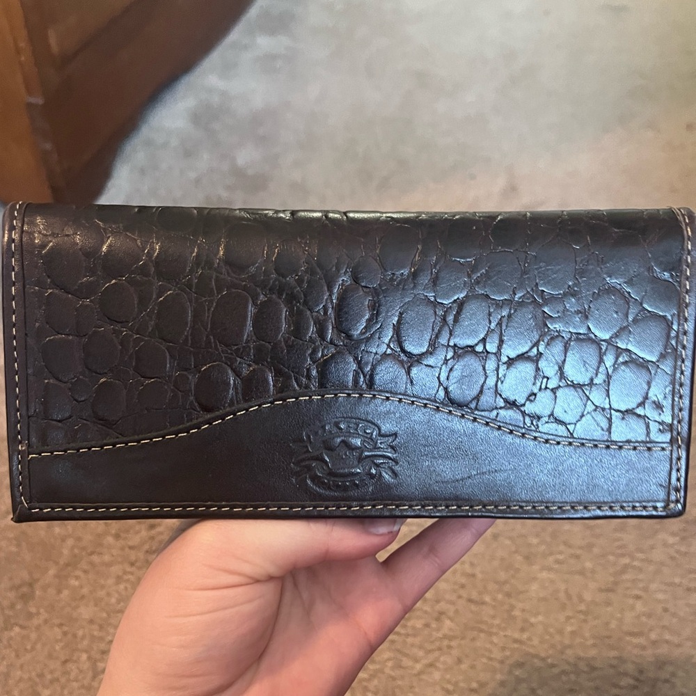 Brahmin Black Crocodile Embossed Wallet
